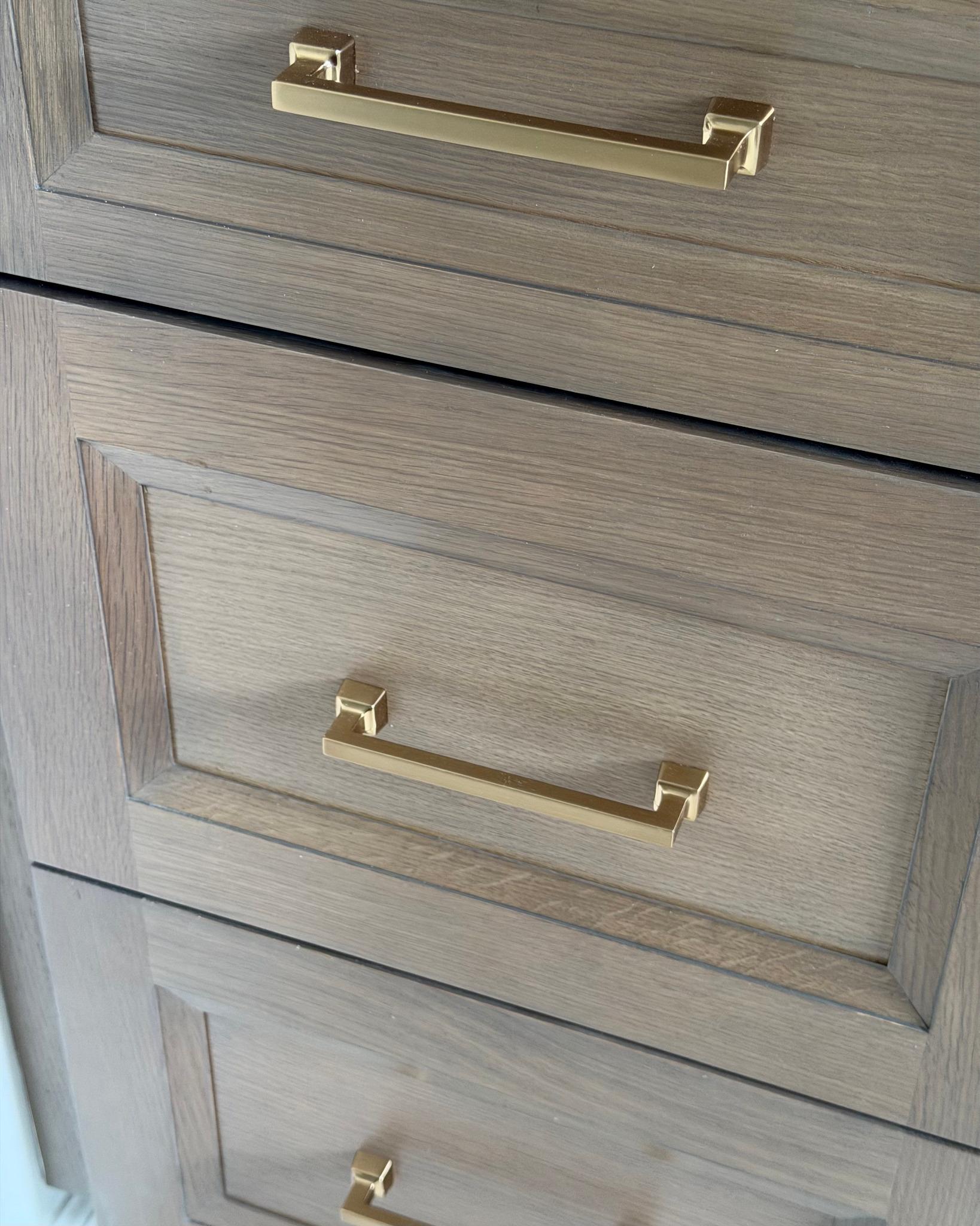 Brushed brass hardware detail