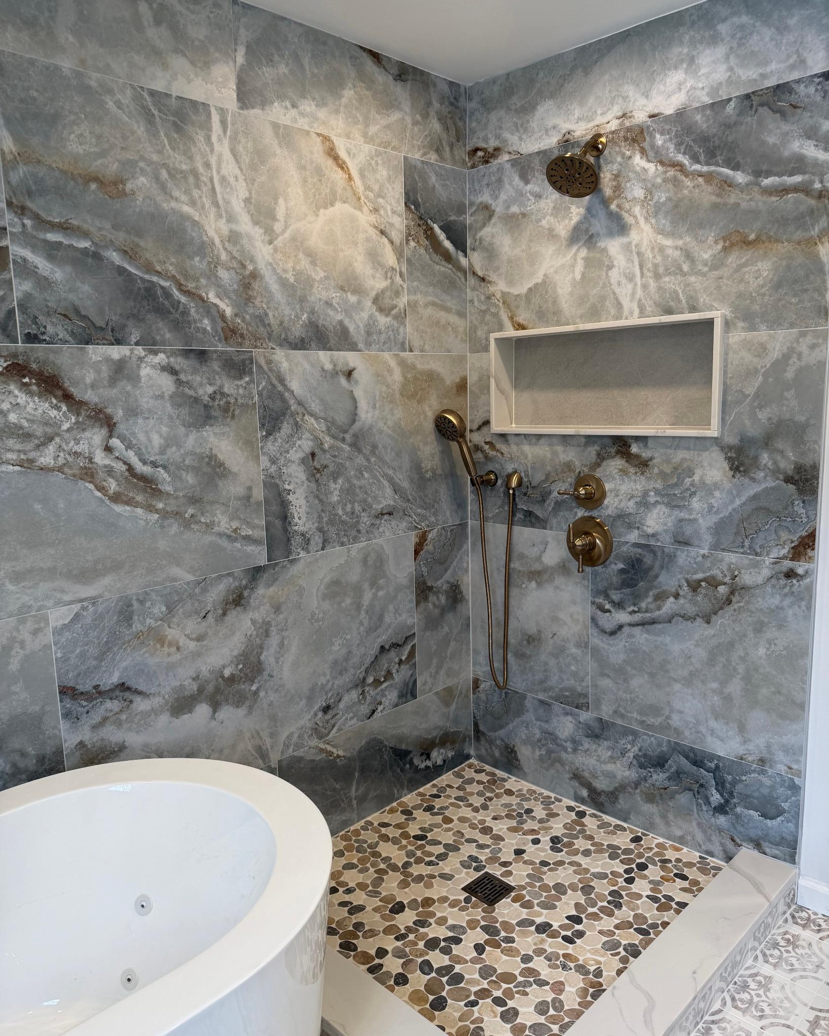 Bathroom shower tile detail